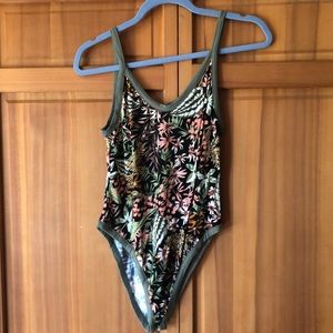 Tropical print bodysuit